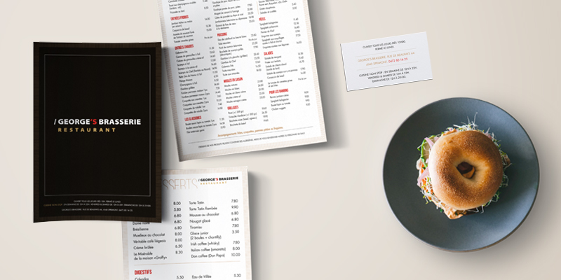 George's Brasserie - Carte de menu - Jessie Graphic